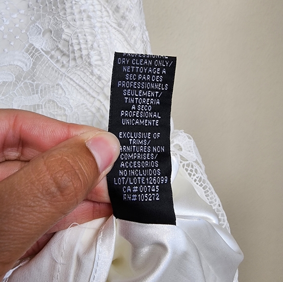 ML Monique Lhuillier Sleeveless Eyelet White Lace Midi Dress Women's Size 0 NWT - Picture 8 of 10